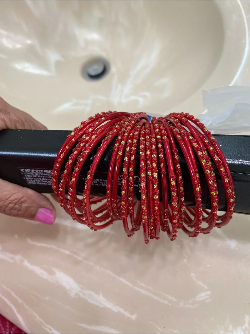 Red Decorative Women's Bangle Set x 24